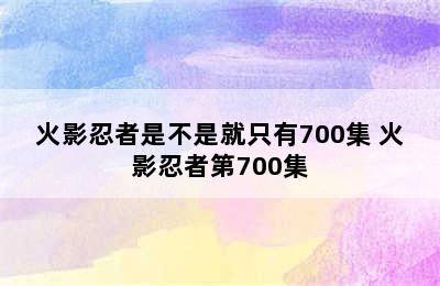 火影忍者是不是就只有700集 火影忍者第700集